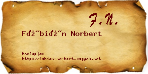 Fábián Norbert névjegykártya